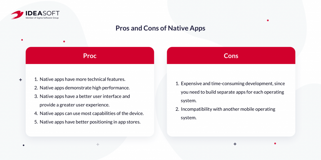 Pros and cons of native apps